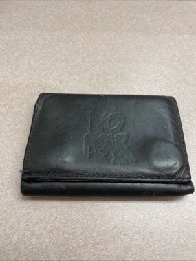 Y2K NO FEAR Grunge Trifold Leather Wallet Skater Motocross Vintage Biker